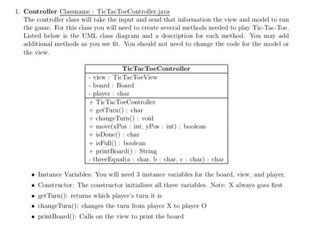 Controller Classname Tictactoecontroller Java The Chegg Com