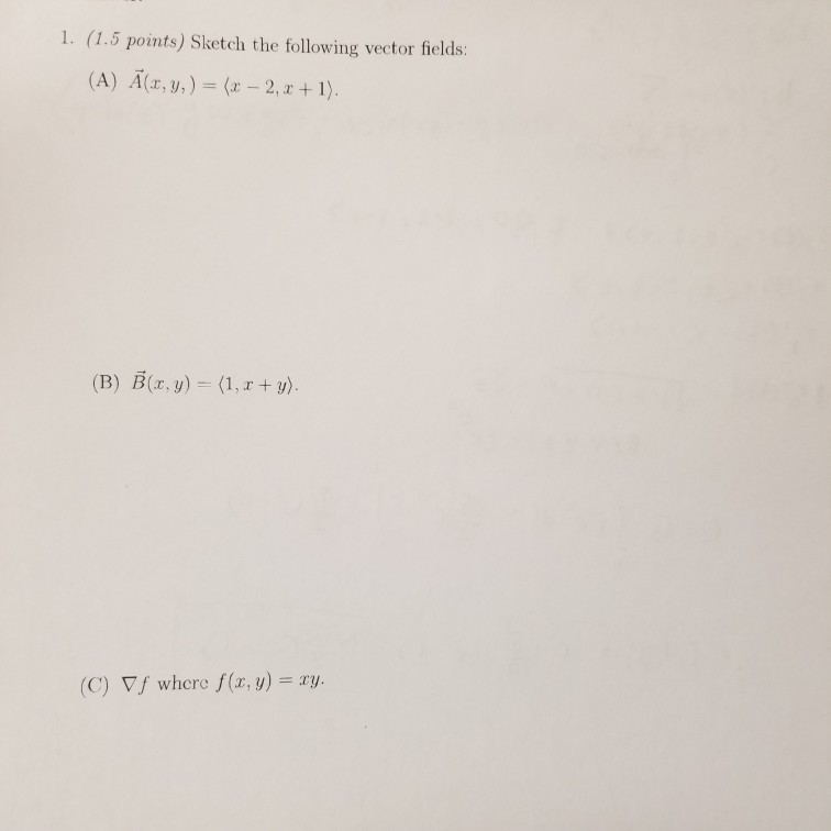 Solved 1 15 Points Sketch The Following Vector Fields