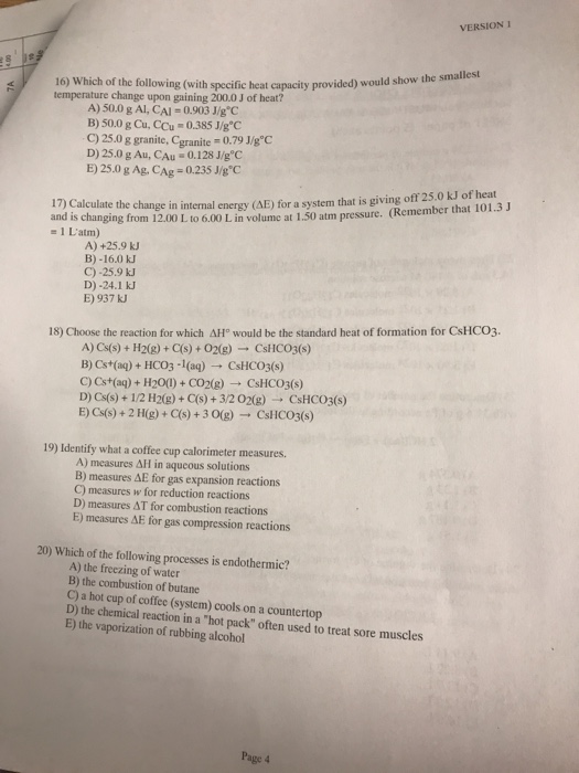 Solved Version 1 The Smallest 16 Which Of The Following Chegg Com