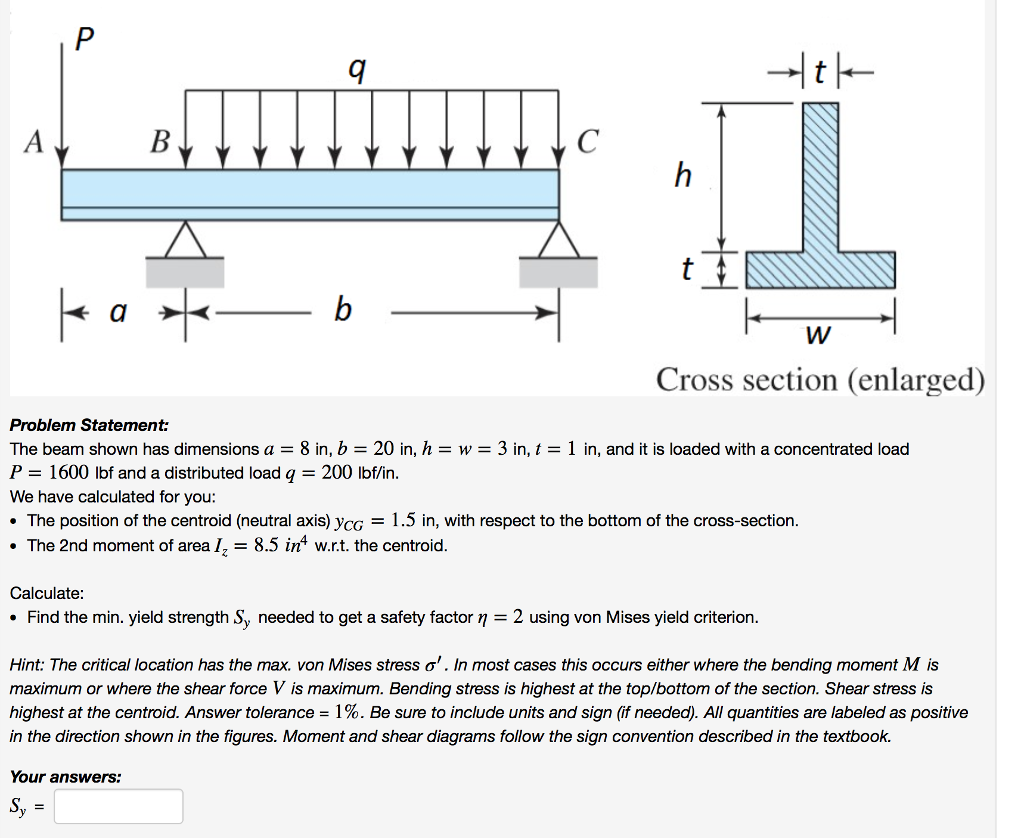 bo Cross section (enlarged) Problem Statement: The beam shown has dimension...