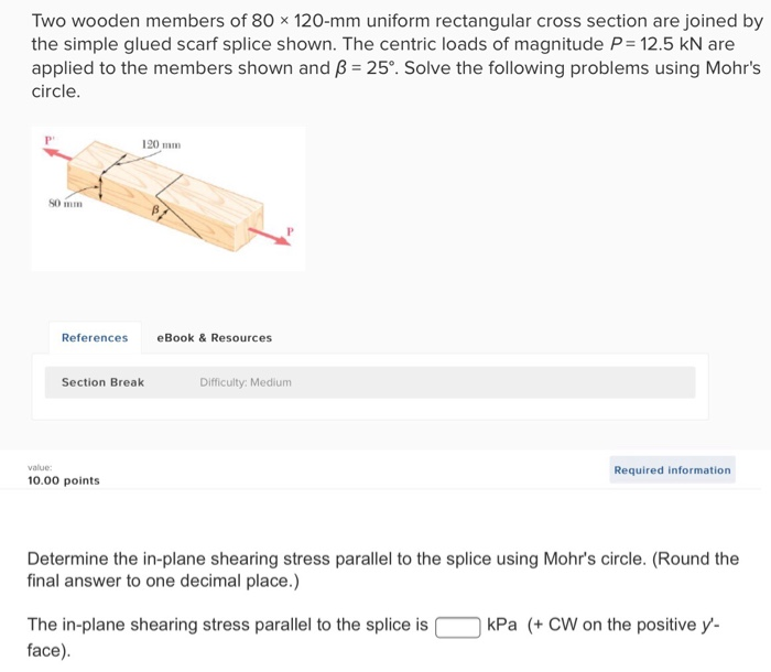 Solved Two Wooden Members Of 80 X 1 Mm Uniform Rectangu Chegg Com