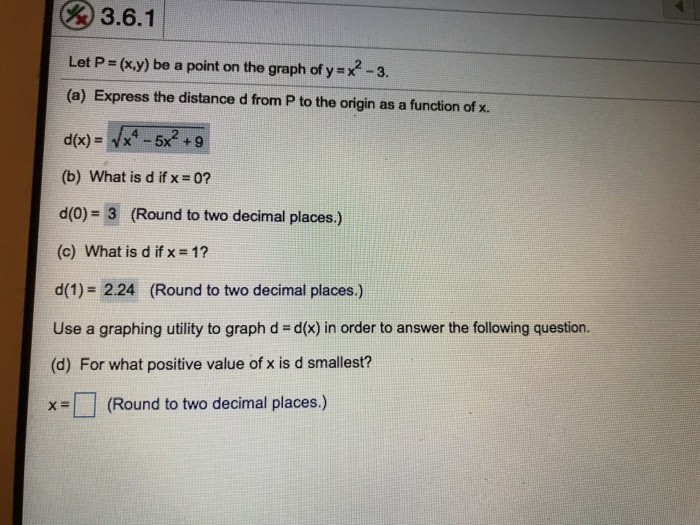 Solved Let P X Y Be A Point On The Graph Of Y X 2 Chegg Com