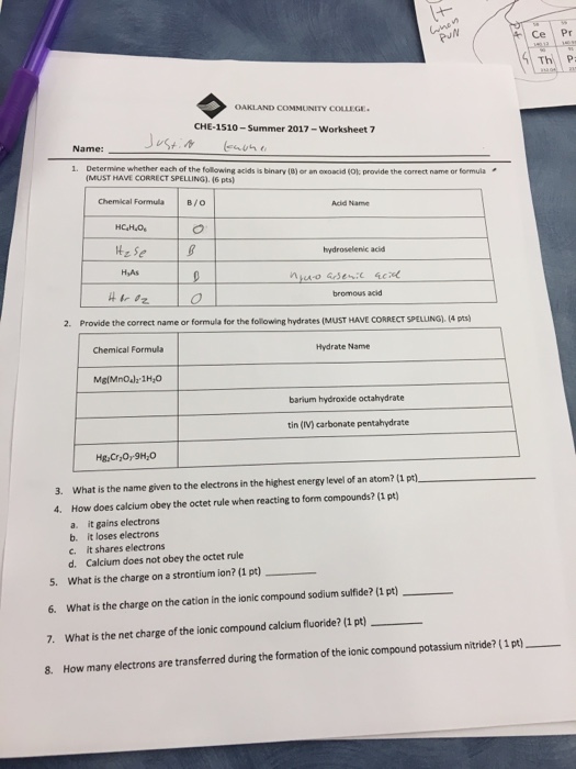 determine whether each of the following acids is chegg com