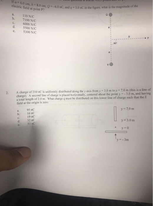 Solved If A 6 0 Cm B 8 0 Cm B 8 0 Lric Field At Point Chegg Com