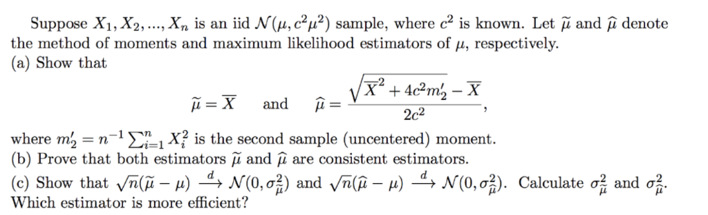 Solved Suppose Xi X2 Is An Iid N M C2m2 Sample Wh Chegg Com