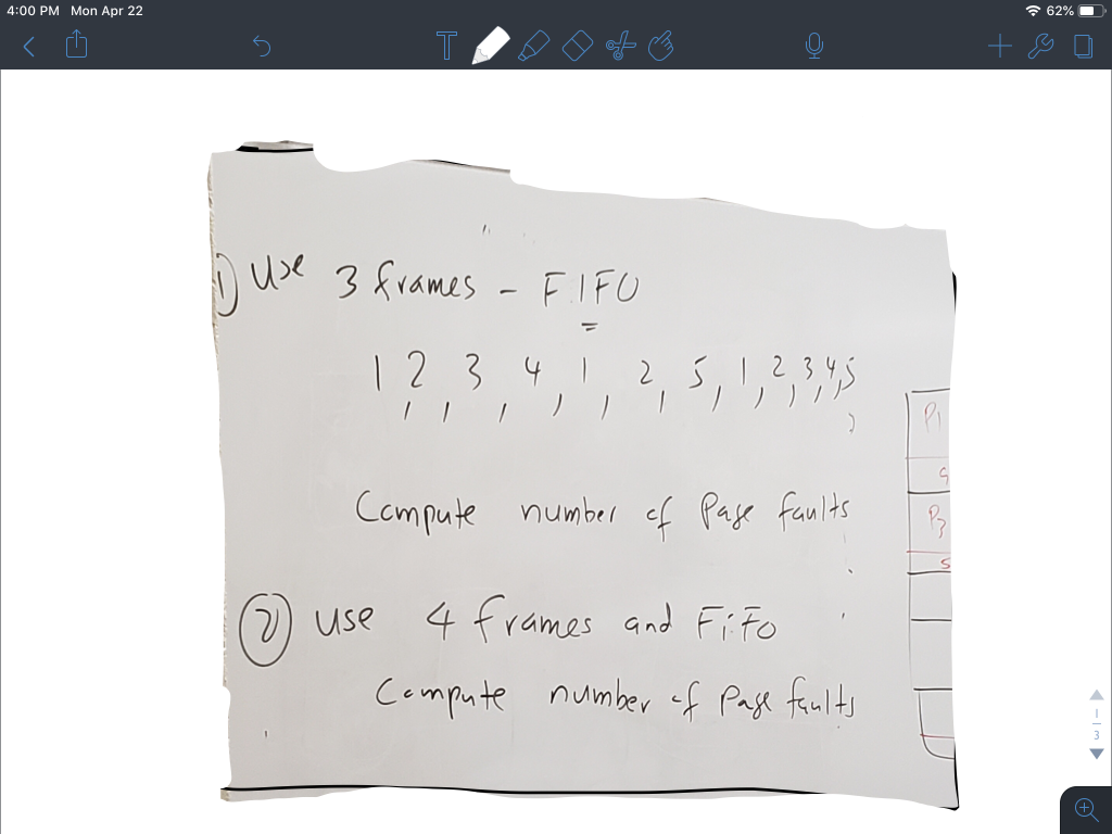 62% 4:00 PM Mon Apr 22 mumbel C cmpu Q) use 4 frámes and Fifo