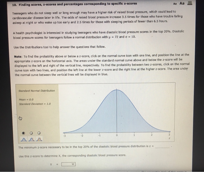 Solved 10 Finding Scores Z Scores And Percentages Corre