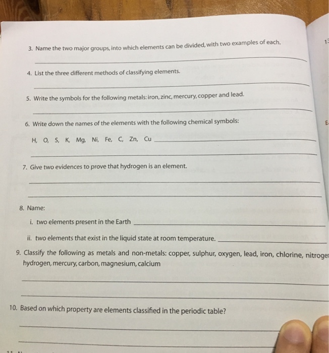 Solved Name The Two Major Groups Into Which Elements Can