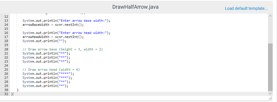 Solved: 4.16 Ch 4 Program: Drawing A Half Arrow (Java) Thi... | Chegg.com
