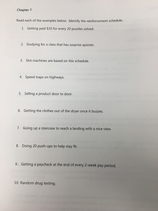 Slot machines pay out according to a schedule of reinforcement chart