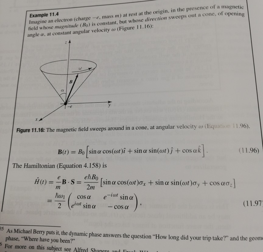 K Problem 11 21 Find Berry S Phase For One Cycle Of Chegg Com