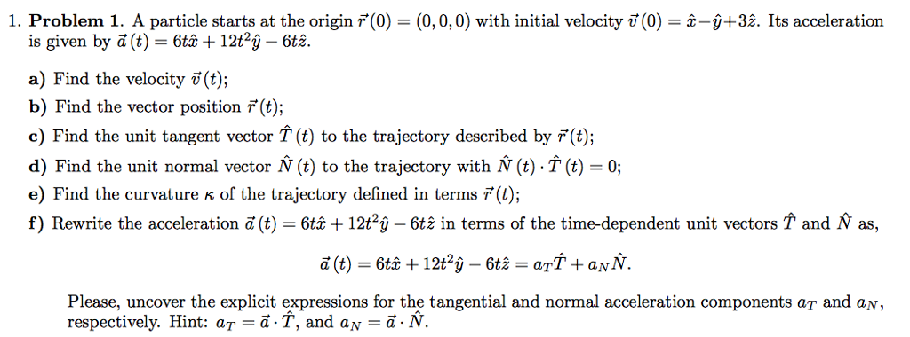 Solved 1 Problem 1 A Particle Starts At The Origin R 0 Chegg Com