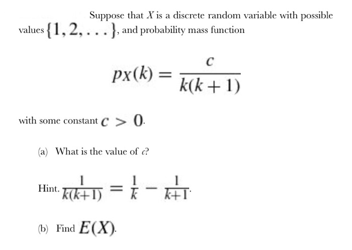 Solved Suppose That X Is A Discrete Random Variable With Chegg Com