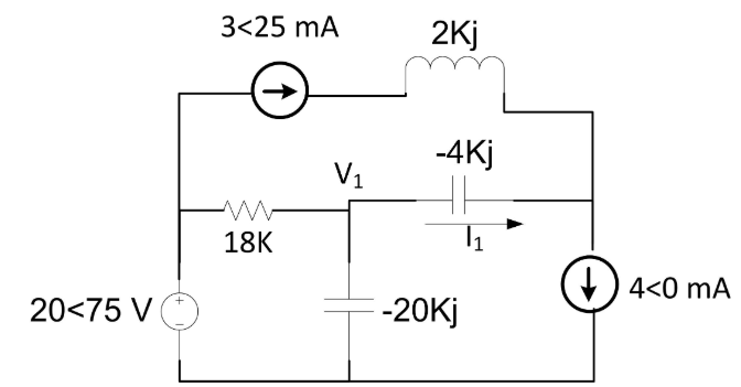 In The Circuit Shown Find The Voltage Phasor V1 And Chegg Com