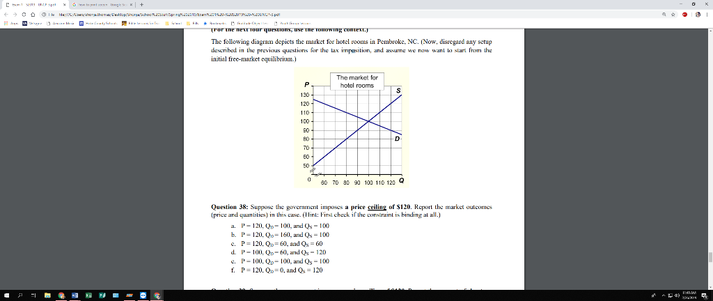 Solved Question 38 Suppose The Government Imposes A Pric