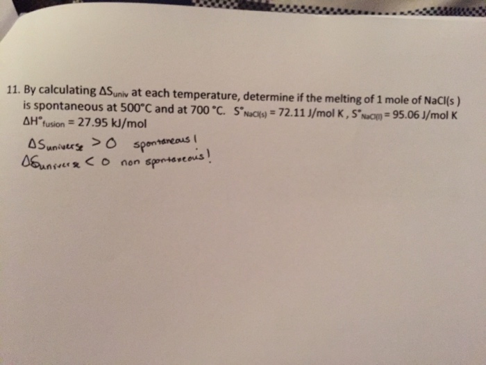 By Calculating Delta S Univ At Each Temperature Chegg Com