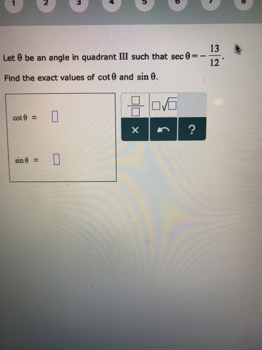 Solved 2 13 12 Let θ Be An Angle In Quadrant Iii Such Tha