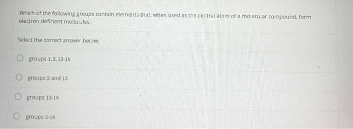 Solved Which Of The Following Groups Contain Elements Tha