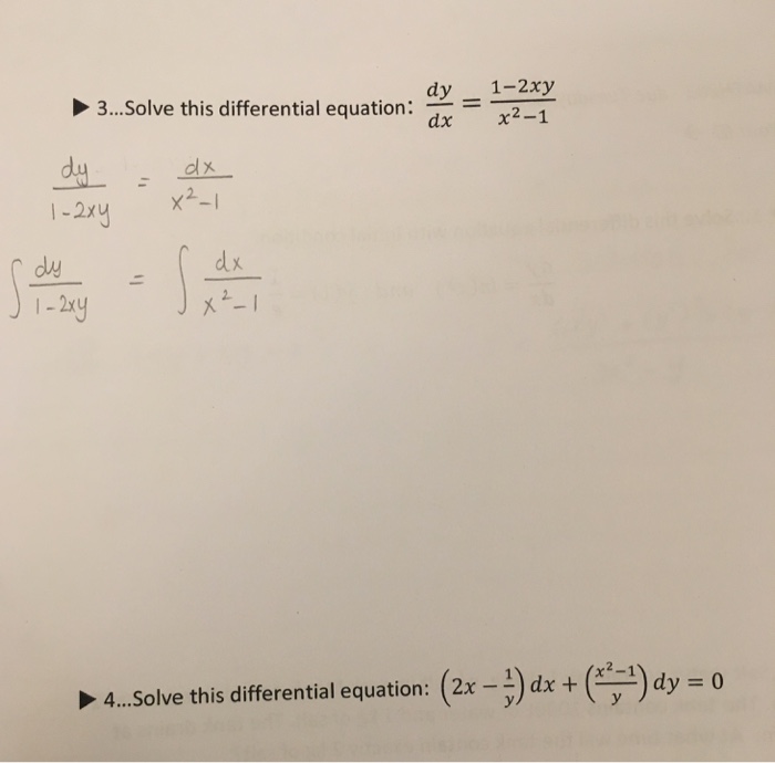 Solved Solve This Differential Equation Dy Dx 1 2xy X 2 Chegg Com