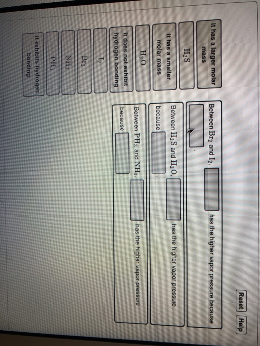 Solved Reset Help It Has A Larger Molar Mass Between Br2