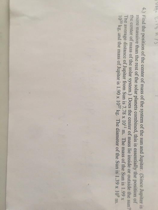 Solved 4 Find The Position Of The Center Of Mass Of The