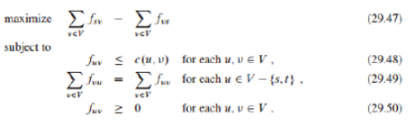 (2947) CV subjcct to 29.48) 29.49) 29.50) S e(u, v) for each u, v EV for each u e V-s.t vel 2oreac EV