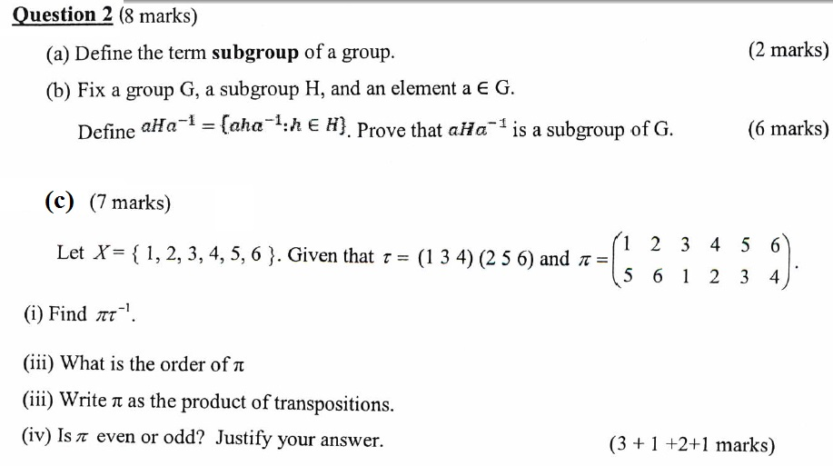 Solved Question 2 8 Marks 2 Marks A Define The Term Chegg Com