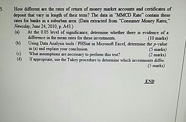 Solved Cipbost 20 Bank Money Market One Year Cd Two Year