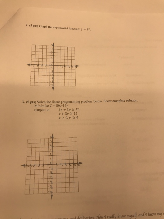 Solved 2 5 Pts Graph The Exponential Function Y 4 3