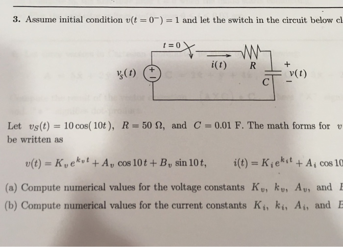 Solved 3 Assume Initial Condition U T 0 1 And Let Chegg Com