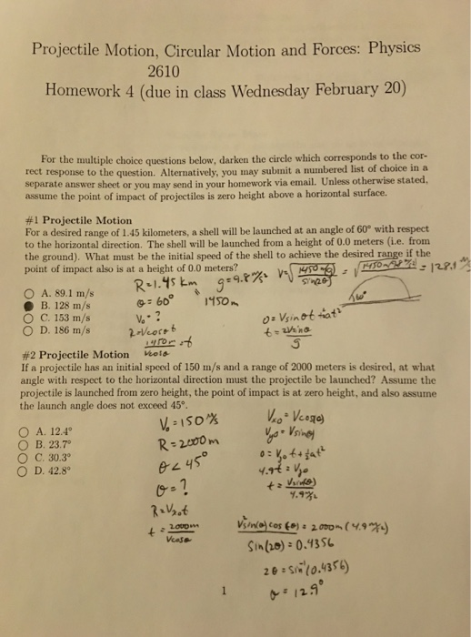 Answered: Projectile Motion Problems 201 22. One…
