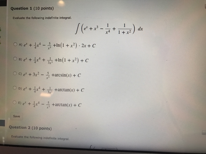 Evaluate The Following Indefinite Integral Integral Chegg 