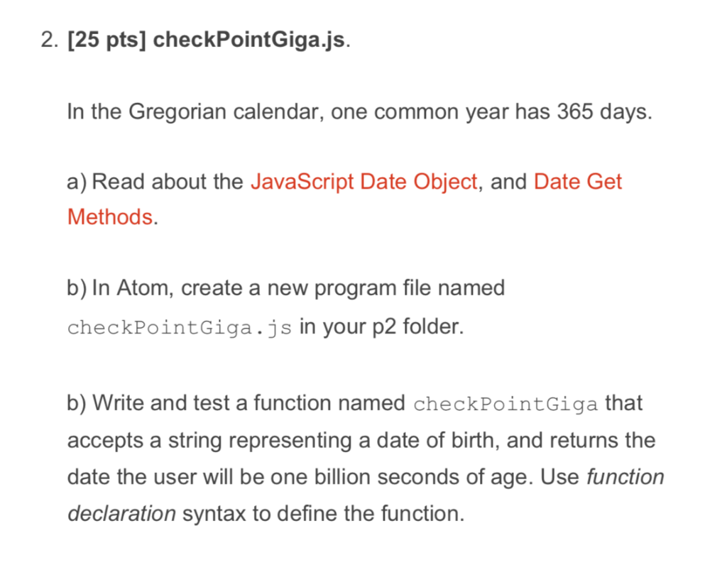 2 25 Pts Checkpointgiga Js In The Gregorian Ca Chegg Com