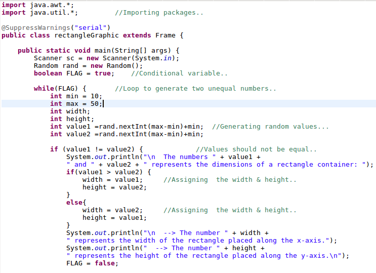Solved Create Java Program 1 Generates Two Random Integers Range 10 50 10 50 Included Equal 2 D Q