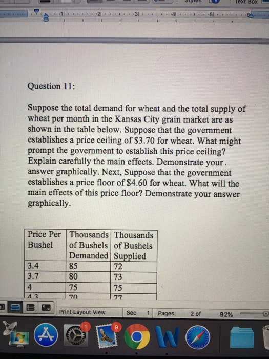 Solved Text Box A1 Question 11 Suppose The Total Demand