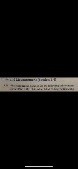 Units And Measurement Section 1 4 1 25 What Chegg 