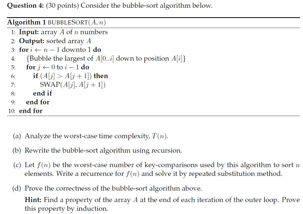 Computing Bubble Sort Time Complexity