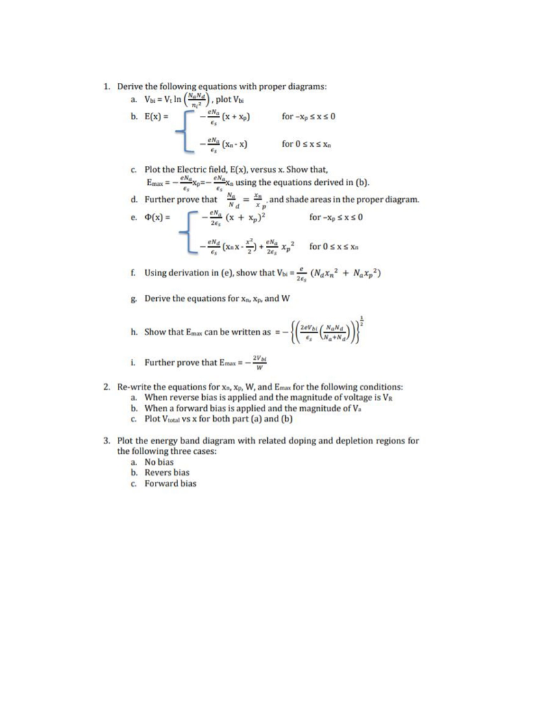 1 Derive The Following Equations With Proper Diag Chegg Com