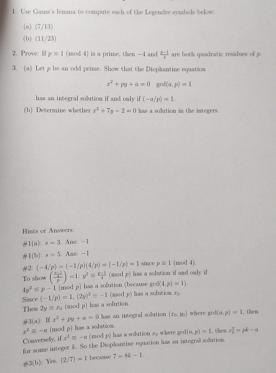 SOLUTION: Legendre's two, three and four square theorem (number theory) -  Studypool