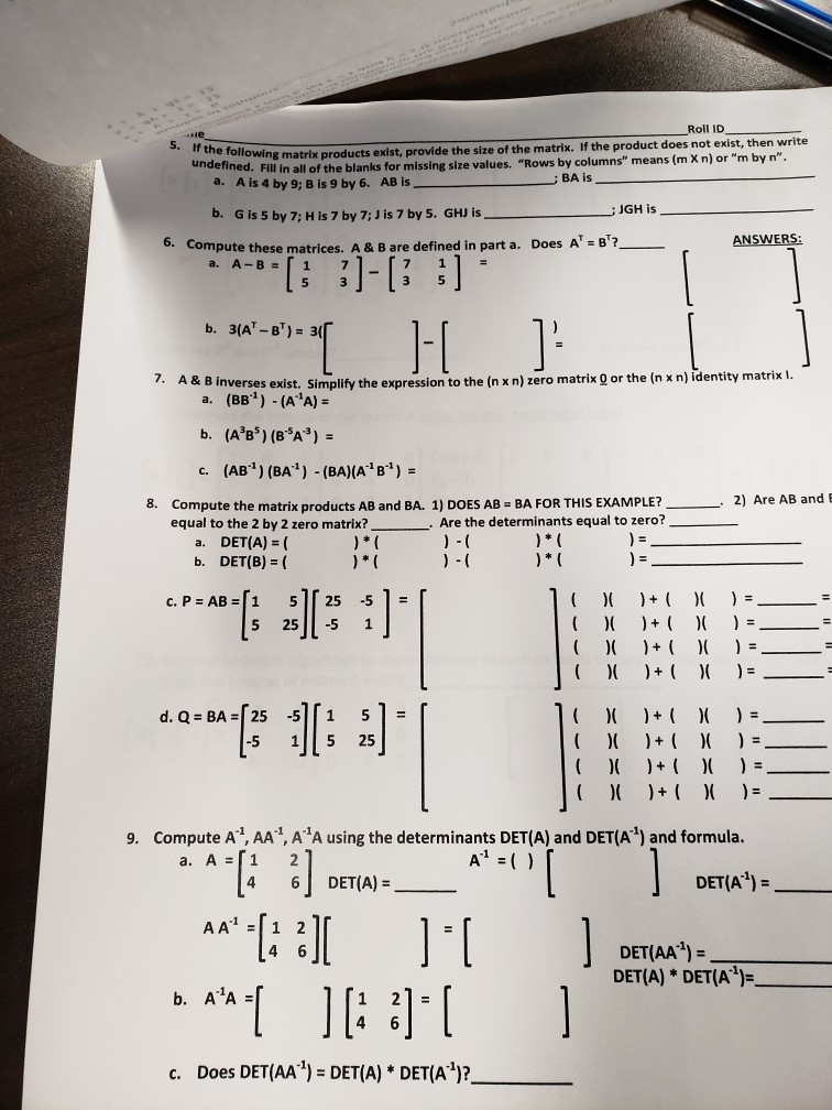 ID Matrix Roll Solved: The Products S Provide Exist, ... Size