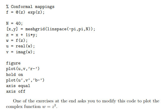 Solved Find Analogue Euler S Formula Cos Yi Modify Code Handout Produce Conformal Plot F 2 Confo Q