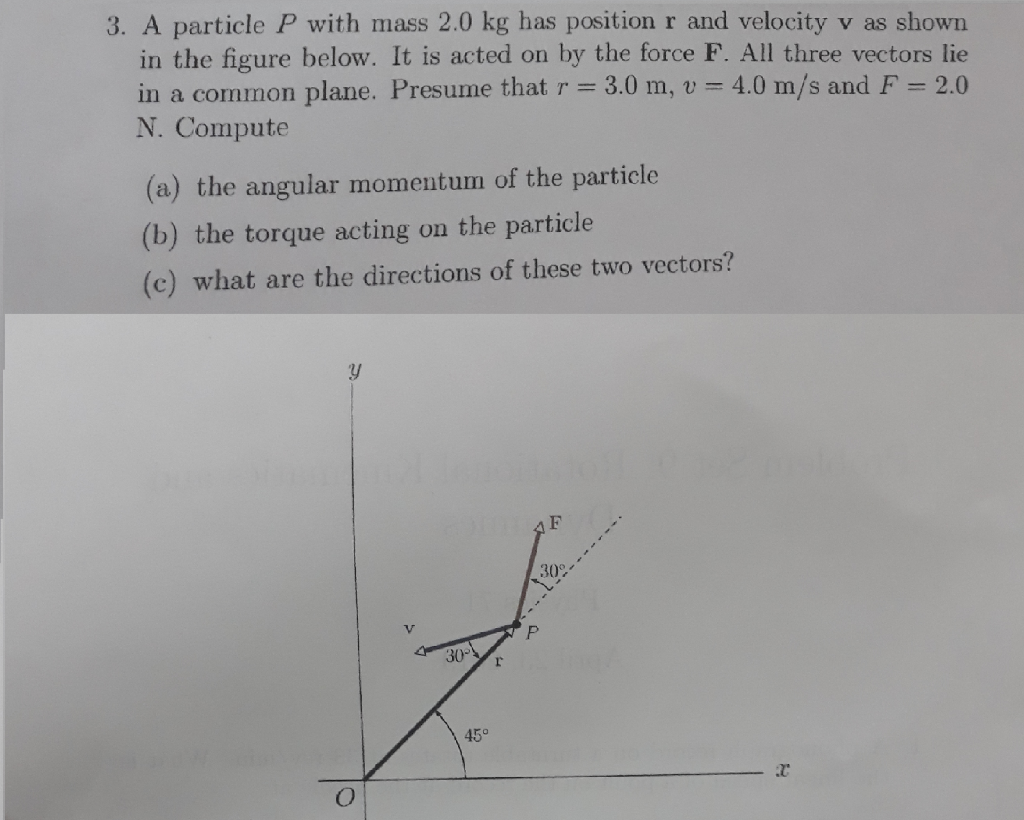 Solved 3 A Particle P With Mass 2 0 Kg Has Position R An Chegg Com