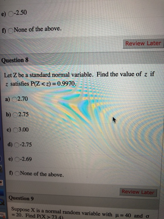 Solved E O 2 50 F Onone Of The Above Review Later Ques Chegg Com