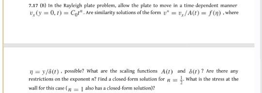7 17 B In The Rayleigh Plate Problem Allow The Chegg Com
