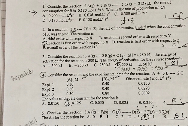 Solved 1 Consider The Reaction 2 A G 3 B G5c G 2 D G Chegg Com