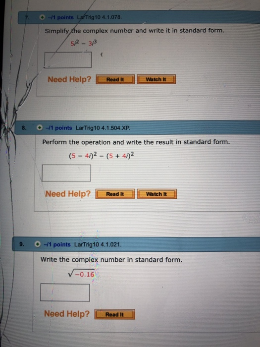 standard form 52
Solved: -5 Points LafTrig5 5.5.5 Simplify Ahe Complex ... standard form 52
Solved: -5 Points LafTrig5 5.5.5 Simplify Ahe Complex ...