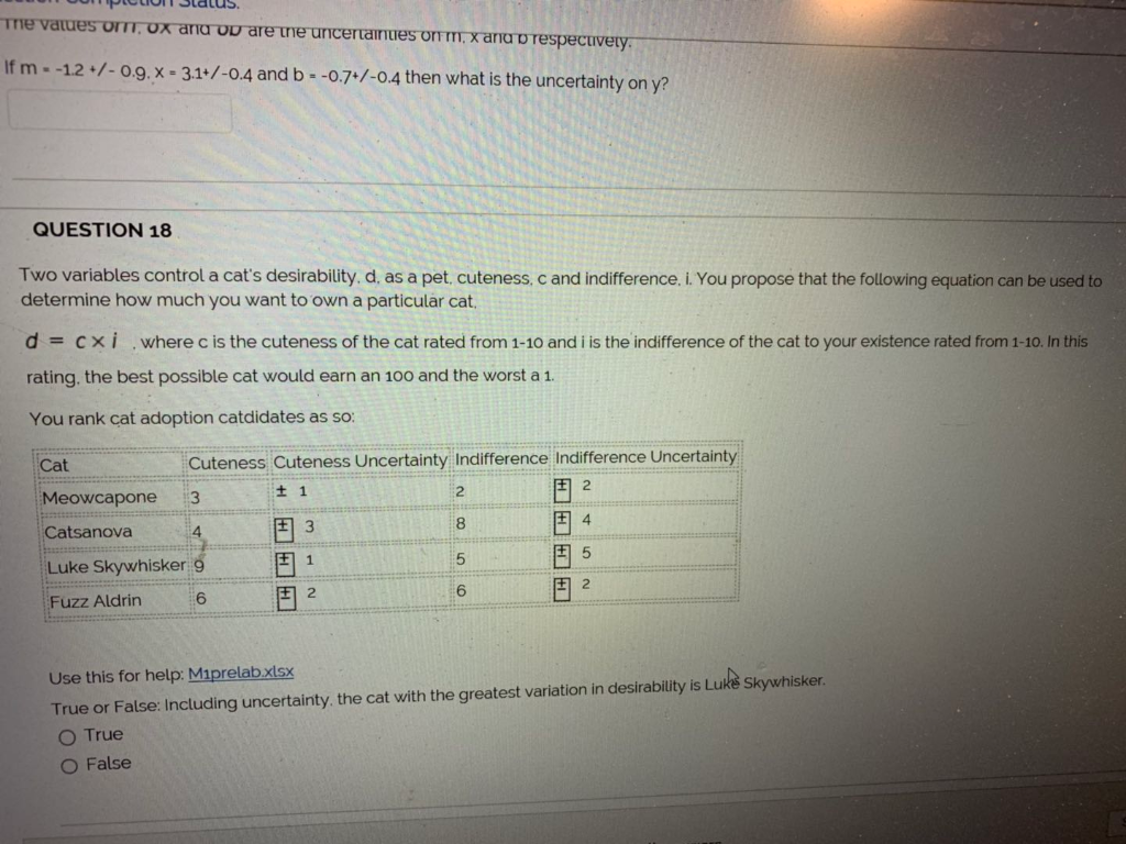 Solved Question Two Variables Control A Cat S Desirabi Chegg Com