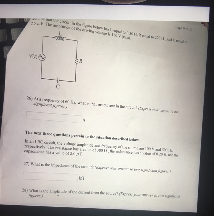 Solved: Assume That The Circuit In The Figure Below Has L ...