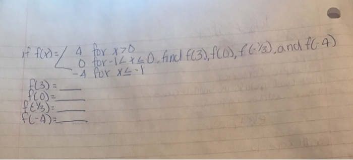 If F X 4 For X 0 0 For 1 X Chegg Com