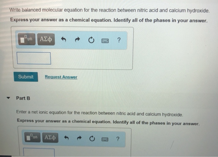 Solved Write Balanced Molecular Equation For The Reaction